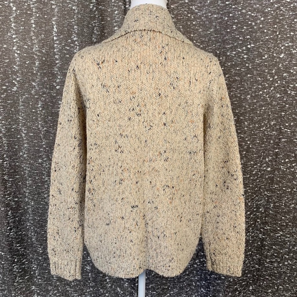 Croft & Barrow Full Zip Tan Knit Sweater Women's Petite Large - Picture 4 of 8